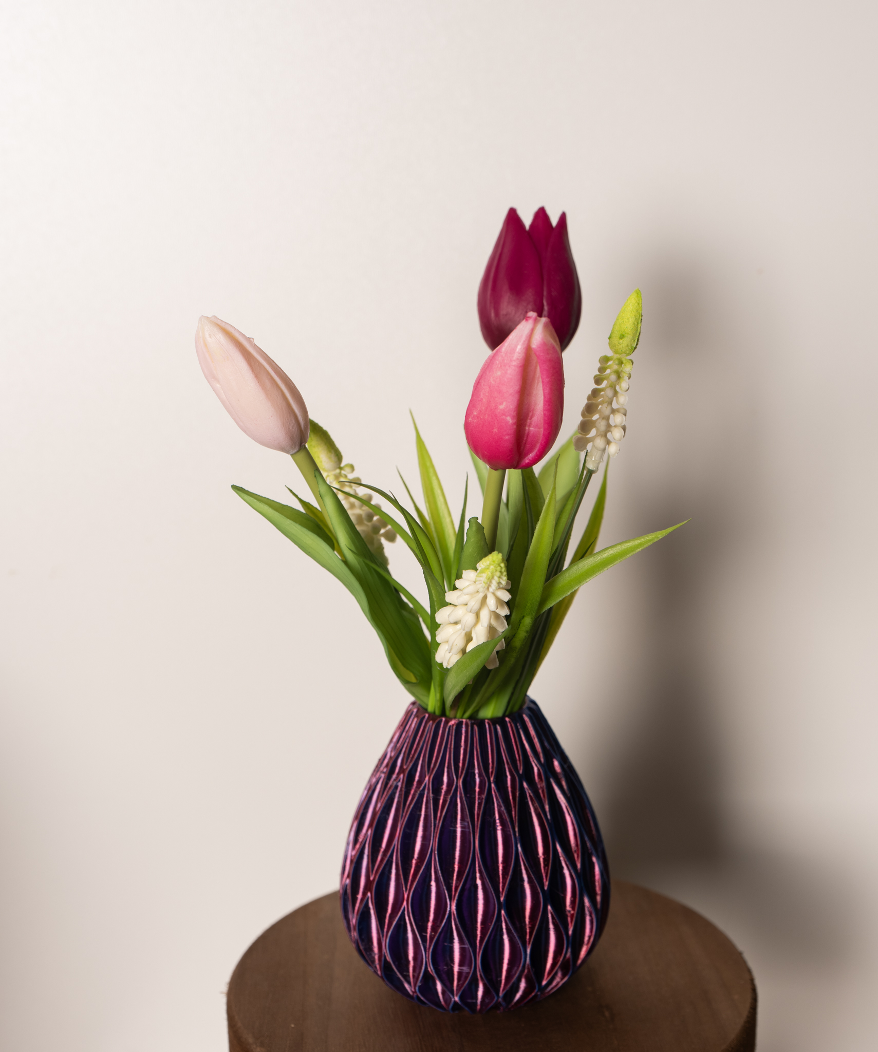 Mini vaasje blauw/rosé