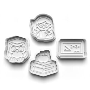 School & Leraar Cookie Cutter Set – (4 stuks)